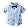 Summer new arrivals: export-quality children's vest, star print shirt, and bermuda shorts gentleman's three-piece baby set