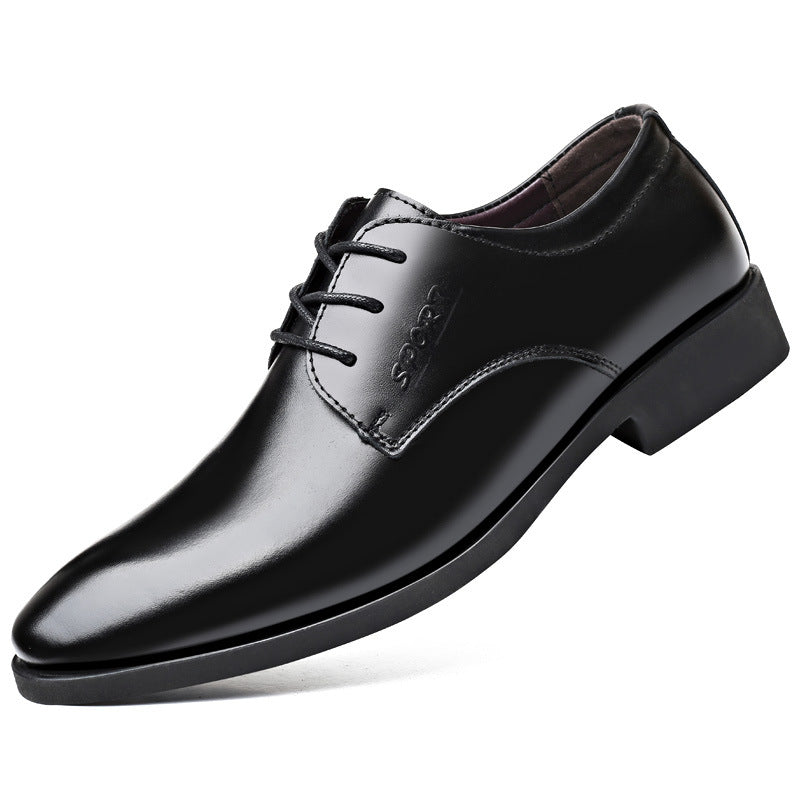 Men's leather business dress shoes - classic british & korean style - black, versatile casual shoes - soft leather