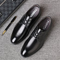 Men's leather business dress shoes - classic british & korean style - black, versatile casual shoes - soft leather