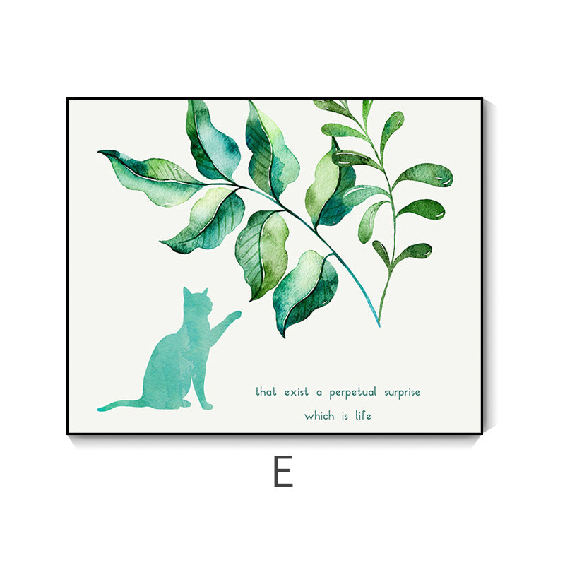 Nordic green plant push-pull meter box decorative painting non-punching distribution box hanging painting switch main gate blocking wall painting