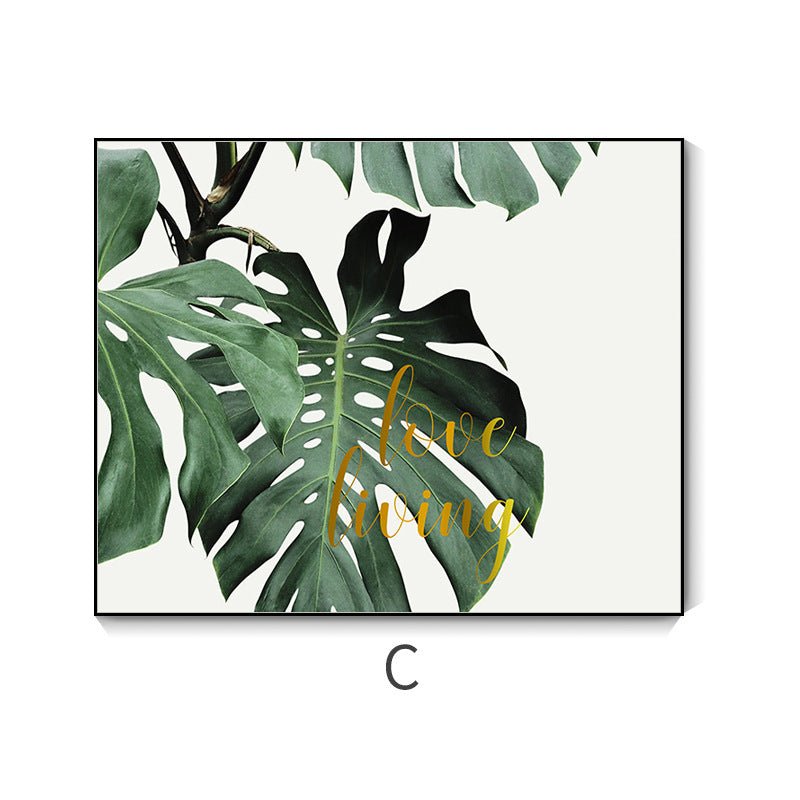 Nordic green plant push-pull meter box decorative painting non-punching distribution box hanging painting switch main gate blocking wall painting