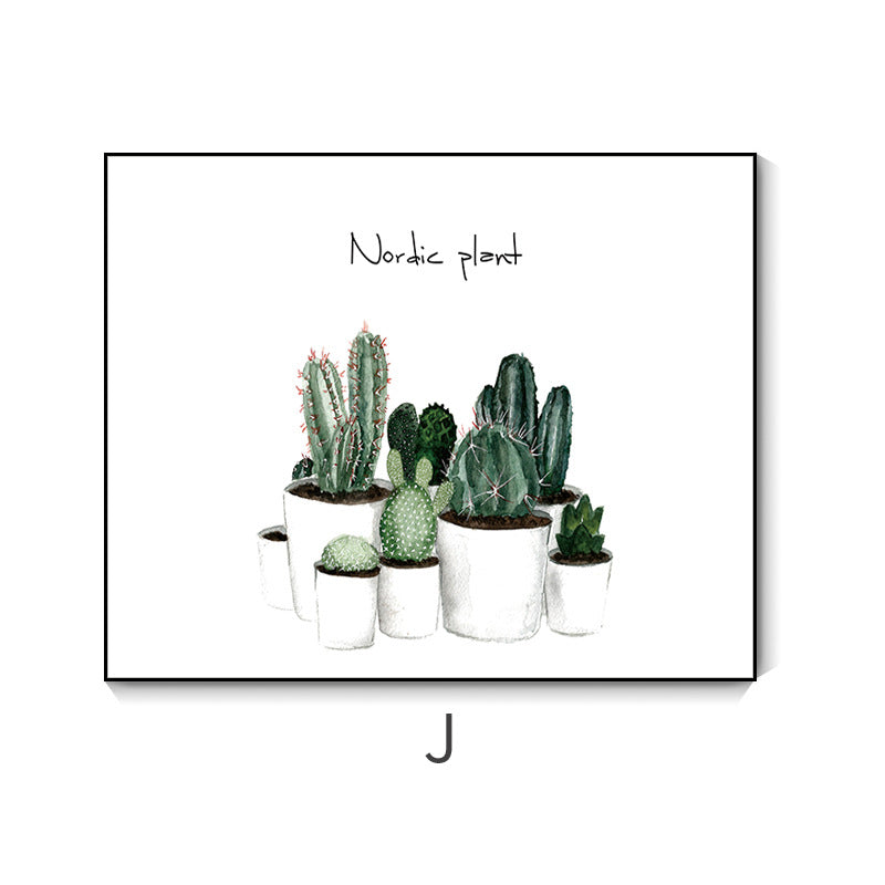 Nordic green plant push-pull meter box decorative painting non-punching distribution box hanging painting switch main gate blocking wall painting