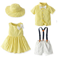 New arrival: summer plaid casual outfit set for boys and girls - wholesale in-stock baby sets (matching sibling outfits available)