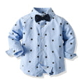 European and american spring/autumn new children's clothing boys' vest long sleeve star print dark color long pants three-piece baby set
