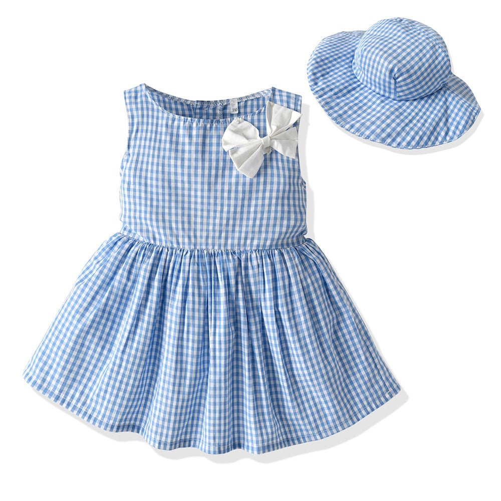 New arrival: summer plaid casual outfit set for boys and girls - wholesale in-stock baby sets (matching sibling outfits available)