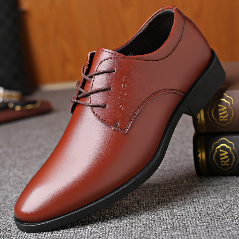 Men's leather business dress shoes - classic british & korean style - black, versatile casual shoes - soft leather
