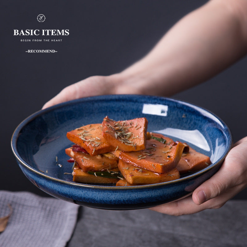 Japanese-style ceramic dinner plates - popular restaurant plates, creative steak plates, pasta deep dishes, wholesale tableware