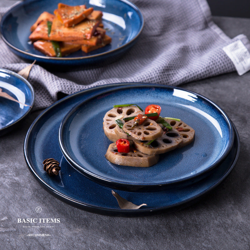 Japanese-style ceramic dinner plates - popular restaurant plates, creative steak plates, pasta deep dishes, wholesale tableware
