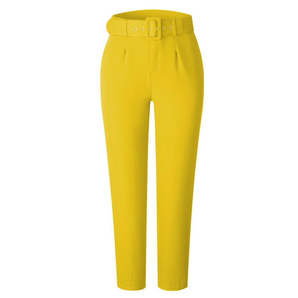 European and american style women's high-waisted casual trousers for  spring/summer - slim fit, figure-flattering suit pants, women's long pants, autumn professional trousers