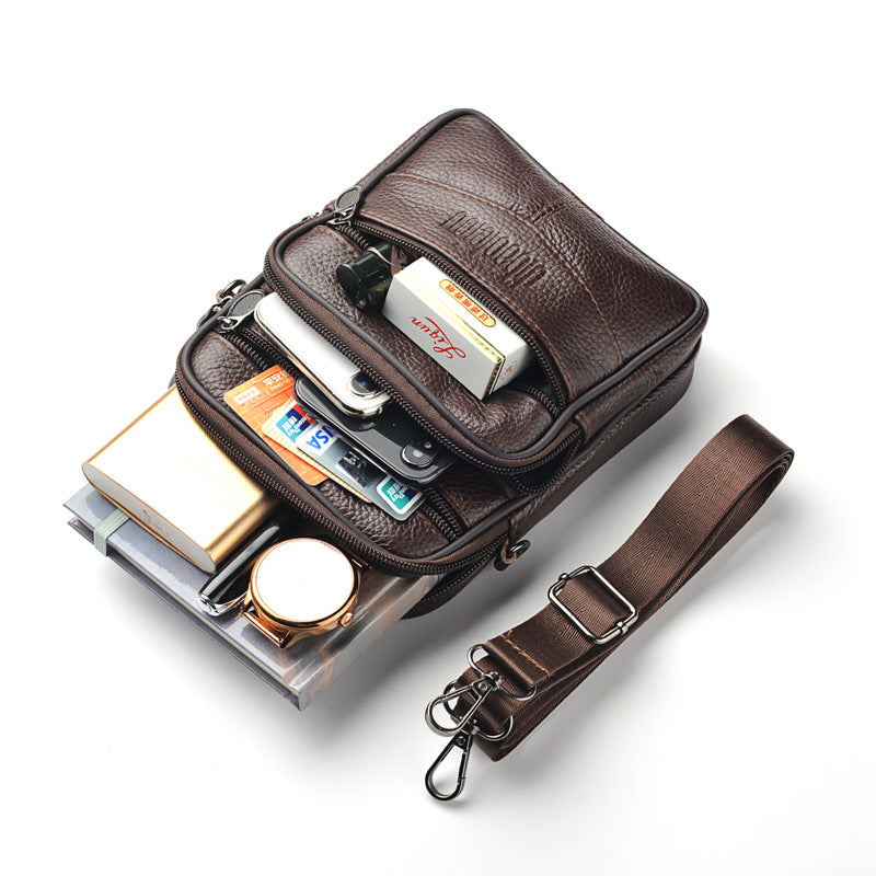 Factory new men's fanny pack multi-functional shoulder messenger bag can wear belt mobile phone fanny pack wholesale men's waist bag