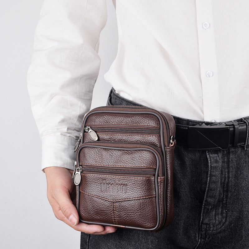 Factory new men's fanny pack multi-functional shoulder messenger bag can wear belt mobile phone fanny pack wholesale men's waist bag