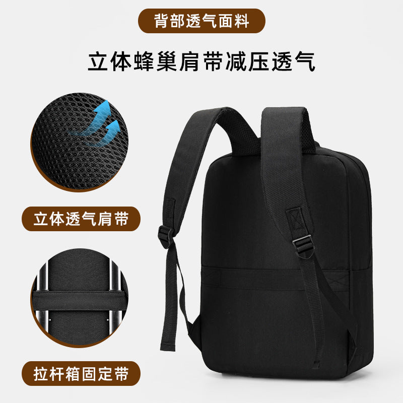 New men's large-capacity 14-inch computer backpack unisex USB charging LOGO business backpack