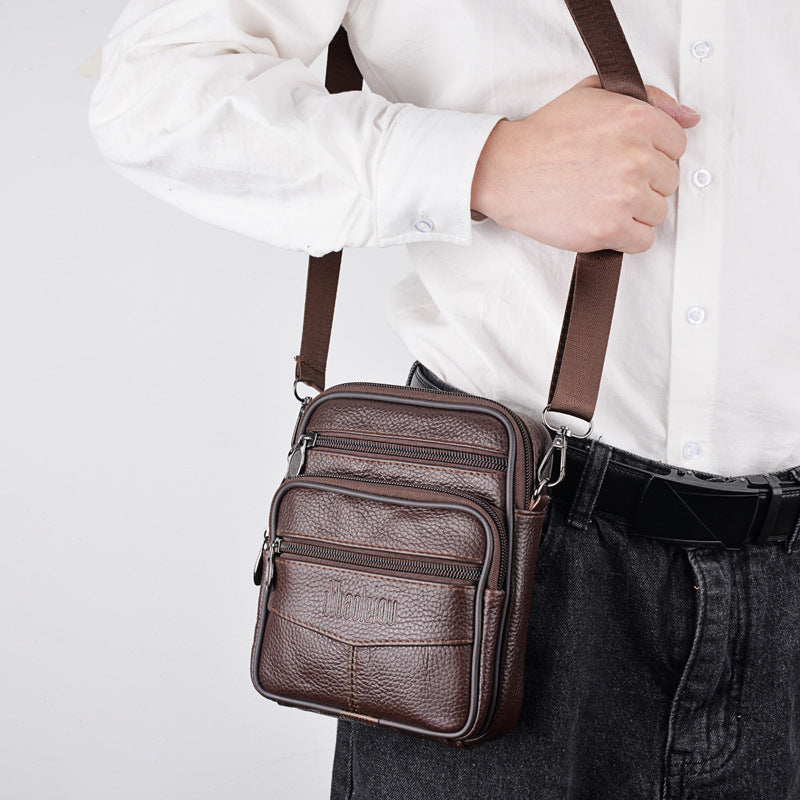 Factory new men's fanny pack multi-functional shoulder messenger bag can wear belt mobile phone fanny pack wholesale men's waist bag
