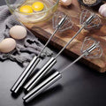 Factory direct stainless steel semi-automatic egg whisk rotary cream egg mixer - manual hand mixer for home use