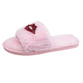 2024 new open-toe fuzzy slippers for women - warm, indoor, flat, rhinestone-embellished cotton slippers for autumn and winter