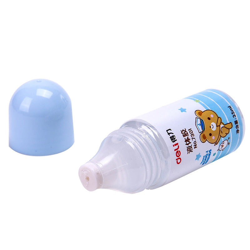 Deli 7301 Liquid Mini Glue Children's 35ML Cute Glue Transparent Kawaii Glue Liquid Glue Stationery