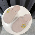 2024 spring/autumn/winter new fuzzy slippers for women, closed-toe flat bottom plush cotton slippers, daisy design women's shoes wholesale