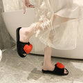 2024new arrivalautumnwinterindoorall year roundhome slippers open one word k-stylestuffedcute heart cotton slippers women