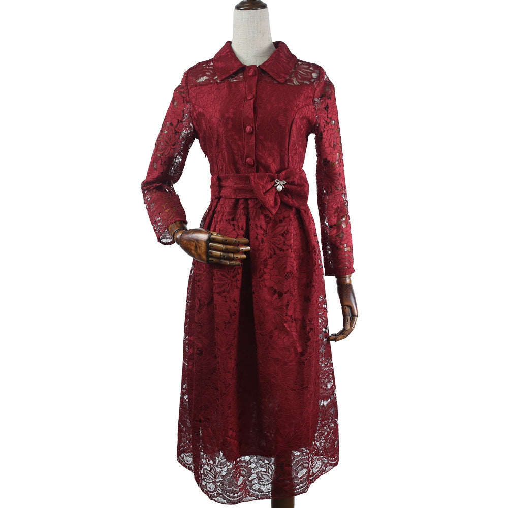 summer european and american plus size women's clothing - , ,  - elegant lace hollow-out a-line dress