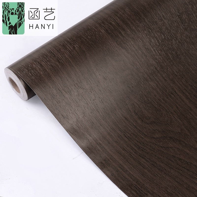 Cross-border exclusive wallpaper self-adhesive waterproof imitation wood grain pvc cabinet tables and chairs seamless furniture transformation sticker instant sticker