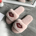 2024 new open-toe fuzzy slippers for women - warm, indoor, flat, rhinestone-embellished cotton slippers for autumn and winter