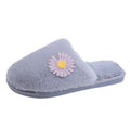 2024 spring/autumn/winter new fuzzy slippers for women, closed-toe flat bottom plush cotton slippers, daisy design women's shoes wholesale