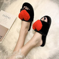 2024new arrivalautumnwinterindoorall year roundhome slippers open one word k-stylestuffedcute heart cotton slippers women