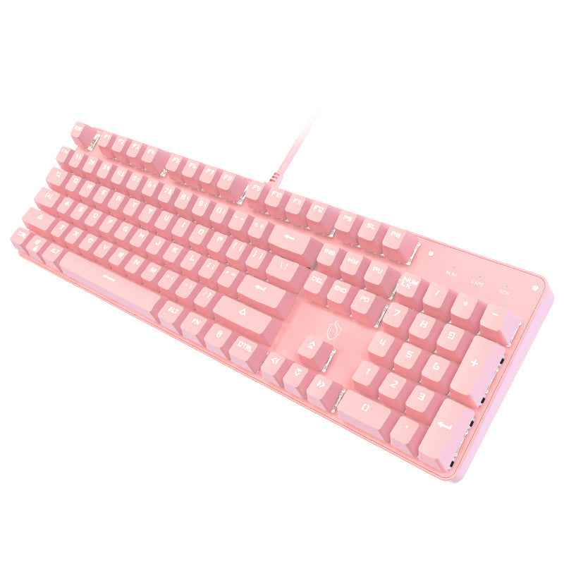 Meishang e-zu hjk901 mechanical keyboard and mouse combo - retro girly pink cute blue switch round key gaming keyboard