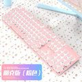 Meishang e-zu hjk901 mechanical keyboard and mouse combo - retro girly pink cute blue switch round key gaming keyboard