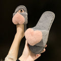 2024new arrivalautumnwinterindoorall year roundhome slippers open one word k-stylestuffedcute heart cotton slippers women