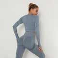 fashion seamless yoga clothes long sleeves high elastic pleated quick-drying long sleeves fitness yoga clothes tops