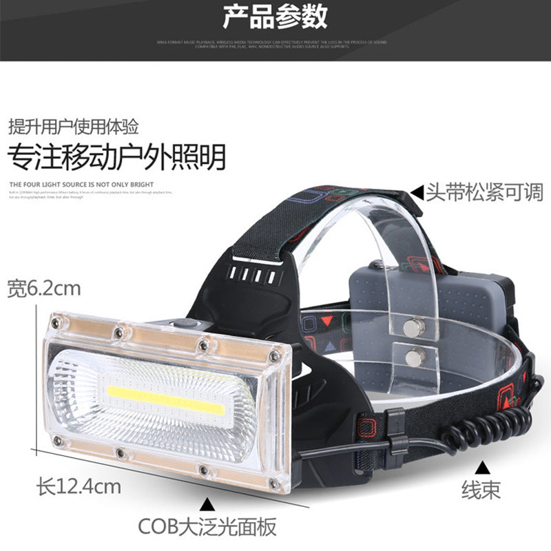 Cross-border COB floodlight headlight USB charging outdoor waterproof large area lighting work strong light headlight searchlight