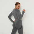 fashion seamless yoga clothes long sleeves high elastic pleated quick-drying long sleeves fitness yoga clothes tops