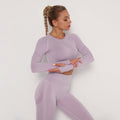 fashion seamless yoga clothes long sleeves high elastic pleated quick-drying long sleeves fitness yoga clothes tops