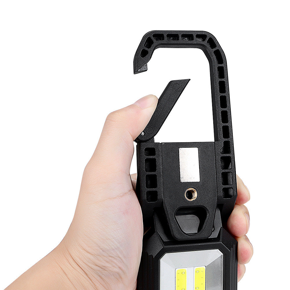 Cross-border new COB work light USB charging with magnet multi-function maintenance light portable led flashlight