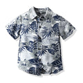 Amazon children's wear cross-border new arrivals: boys' summer printed short-sleeve shirt and shorts casual two-piece trendy set