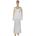 african plus size women's off-the-shoulder pleated slit mermaid evening dress -  dress