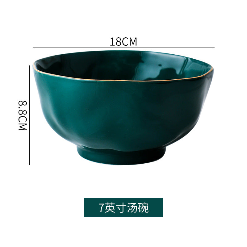 Wholesale ins ceramic dinnerware set for home use - large soup bowls, noodle bowls, salad bowls, rice bowls, fish plates - white porcelain