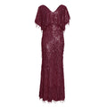 African women's clothing  cross-border supply:  &  v-neck sexy sequin tassel evening gown dress