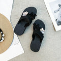 Flower thong sandals, summer outerwear, fairy style, 2024 new fashion pearl women's sandals, thick soleplatform shoes, trendy