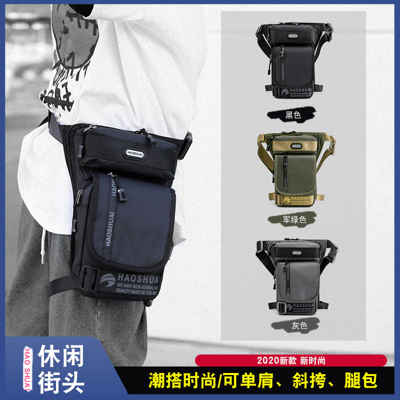 Cross-border new men's outdoor cycling leg bag, multi-functional tactical fanny pack, fishing bag, sports breast bag, messenger bag.