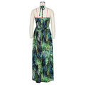 new arrival: cross-border e-commerce hot seller - halter neck maxi dress with digital print, european and american fashion style, flowy skirt, women's dress