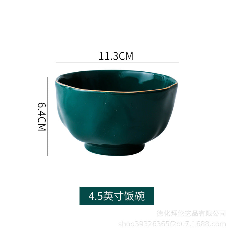 Wholesale ins ceramic dinnerware set for home use - large soup bowls, noodle bowls, salad bowls, rice bowls, fish plates - white porcelain