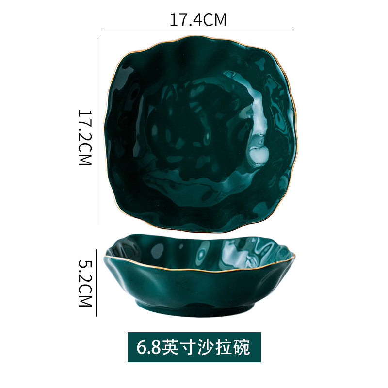 Wholesale ins ceramic dinnerware set for home use - large soup bowls, noodle bowls, salad bowls, rice bowls, fish plates - white porcelain