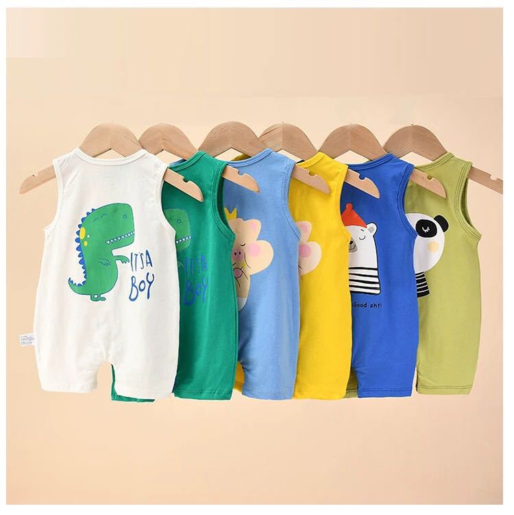 Infant summer lightweight sleeveless romper - casual, athletic, and perfect for lounging or outings