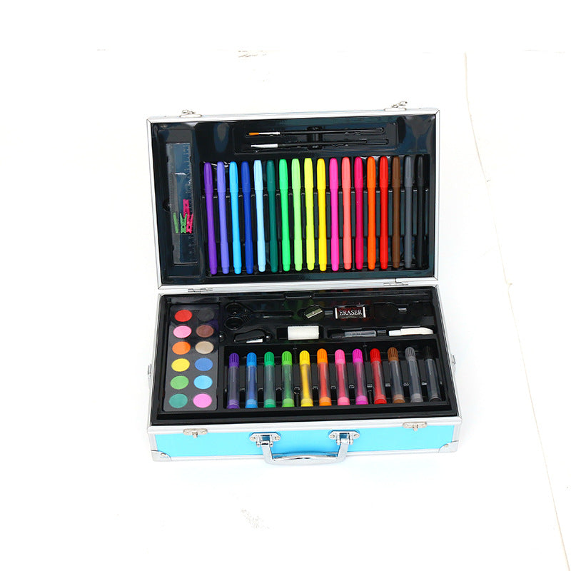 Customized school season art brush gift box logo pattern double head watercolor pen oil painting stick three-layer aluminum box set