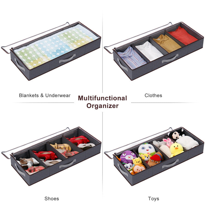 Household bed oversized clothing quilt finishing box king size under the bed moisture-proof fabric foldable clothes storage box