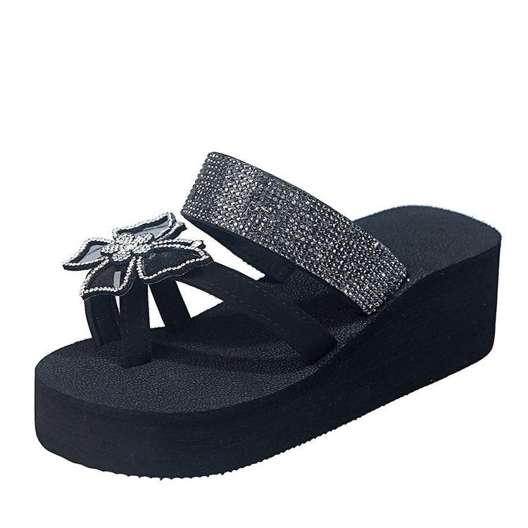 Beautiful cried shining show queen rhinestone butterfly 2024 summer new arrivalk-stylepopular slip-on fairy socialite sandals