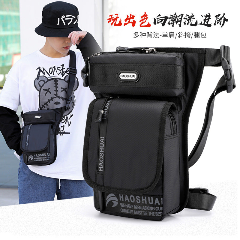 Cross-border new men's outdoor cycling leg bag, multi-functional tactical fanny pack, fishing bag, sports breast bag, messenger bag.