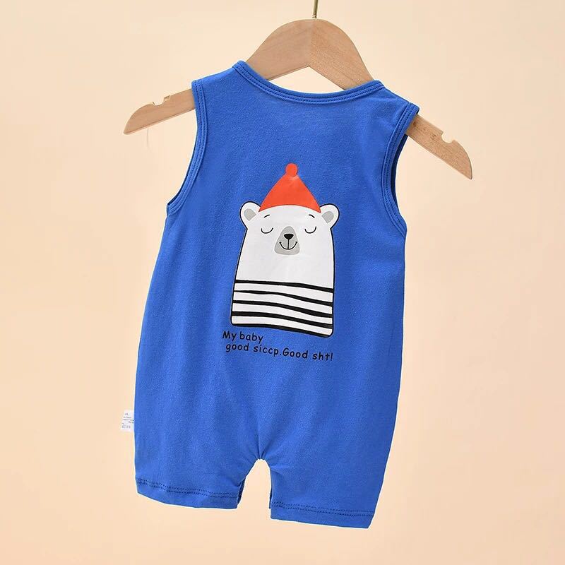 Infant summer lightweight sleeveless romper - casual, athletic, and perfect for lounging or outings
